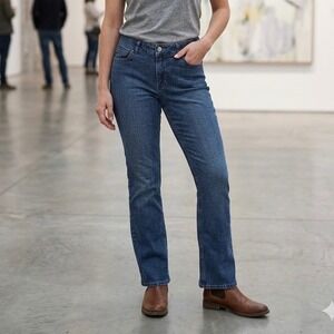 Riders by Lee Womens Mid Rise Bootcut Jeans Medium Wash Blue Size 16L Stretch